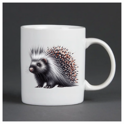 Porcupine White Spikes Animal Vinyl Sticker Decal