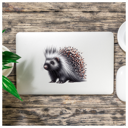 Porcupine White Spikes Animal Vinyl Sticker Decal