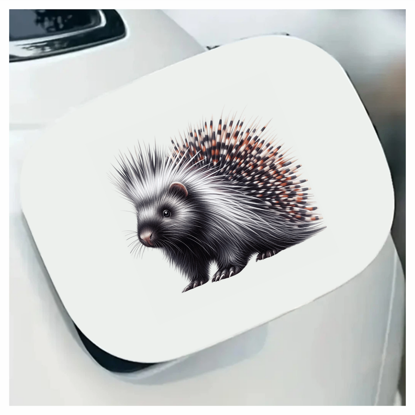 Porcupine White Spikes Animal Vinyl Sticker Decal