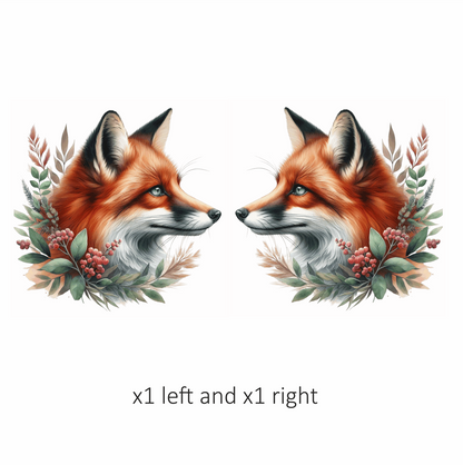 Fox Red Leaves Green Forest Vinyl Sticker Decal