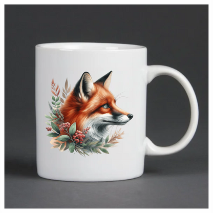 Fox Red Leaves Green Forest Vinyl Sticker Decal