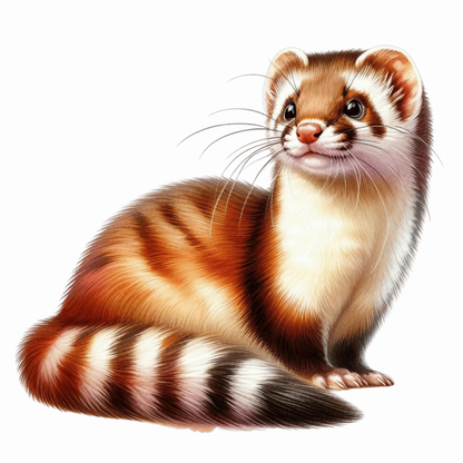 Ferret Brown White Stripe Vinyl Sticker Decal