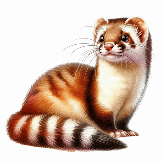 Ferret Brown White Stripe Vinyl Sticker Decal