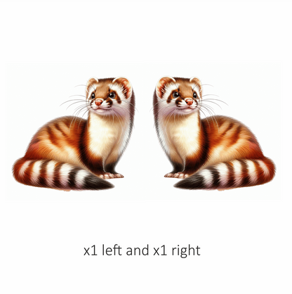 Ferret Brown White Stripe Vinyl Sticker Decal