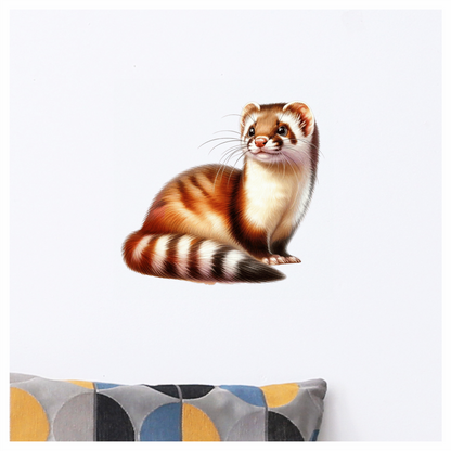 Ferret Brown White Stripe Vinyl Sticker Decal