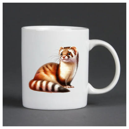 Ferret Brown White Stripe Vinyl Sticker Decal