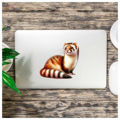 Ferret Brown White Stripe Vinyl Sticker Decal