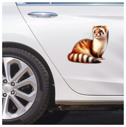 Ferret Brown White Stripe Vinyl Sticker Decal