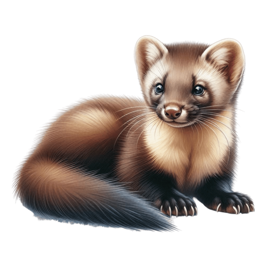 Marten Brown Fur Cute Animal Vinyl Sticker Decal