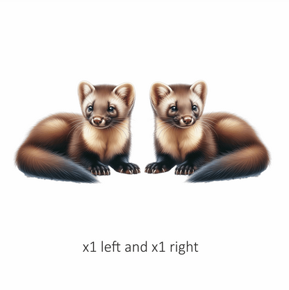 Marten Brown Fur Cute Animal Vinyl Sticker Decal