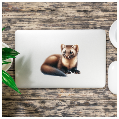 Marten Brown Fur Cute Animal Vinyl Sticker Decal