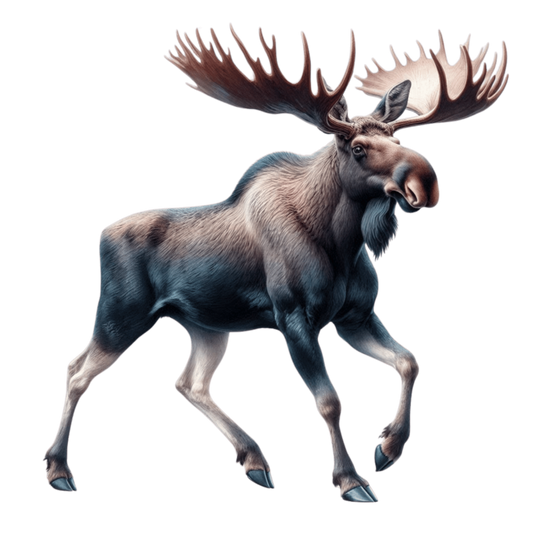 Moose Brown Forest Animal Running Vinyl Sticker Decal
