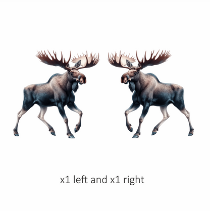 Moose Brown Forest Animal Running Vinyl Sticker Decal