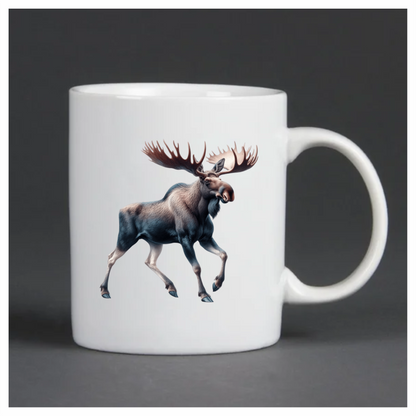 Moose Brown Forest Animal Running Vinyl Sticker Decal