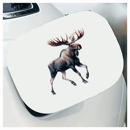 Moose Brown Forest Animal Running Vinyl Sticker Decal