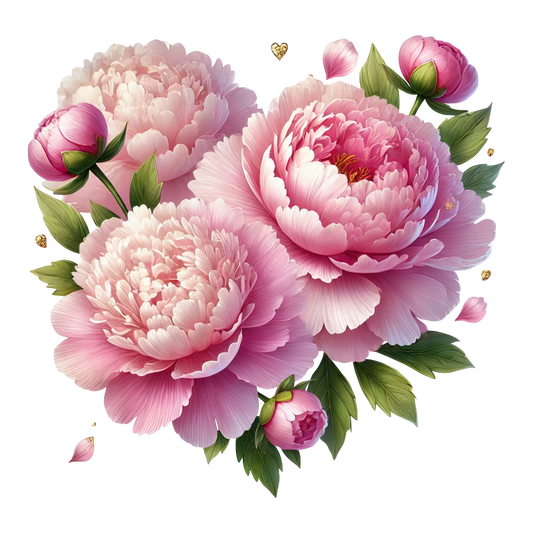 Pink Flowers Green Leaves Vinyl Sticker Decal