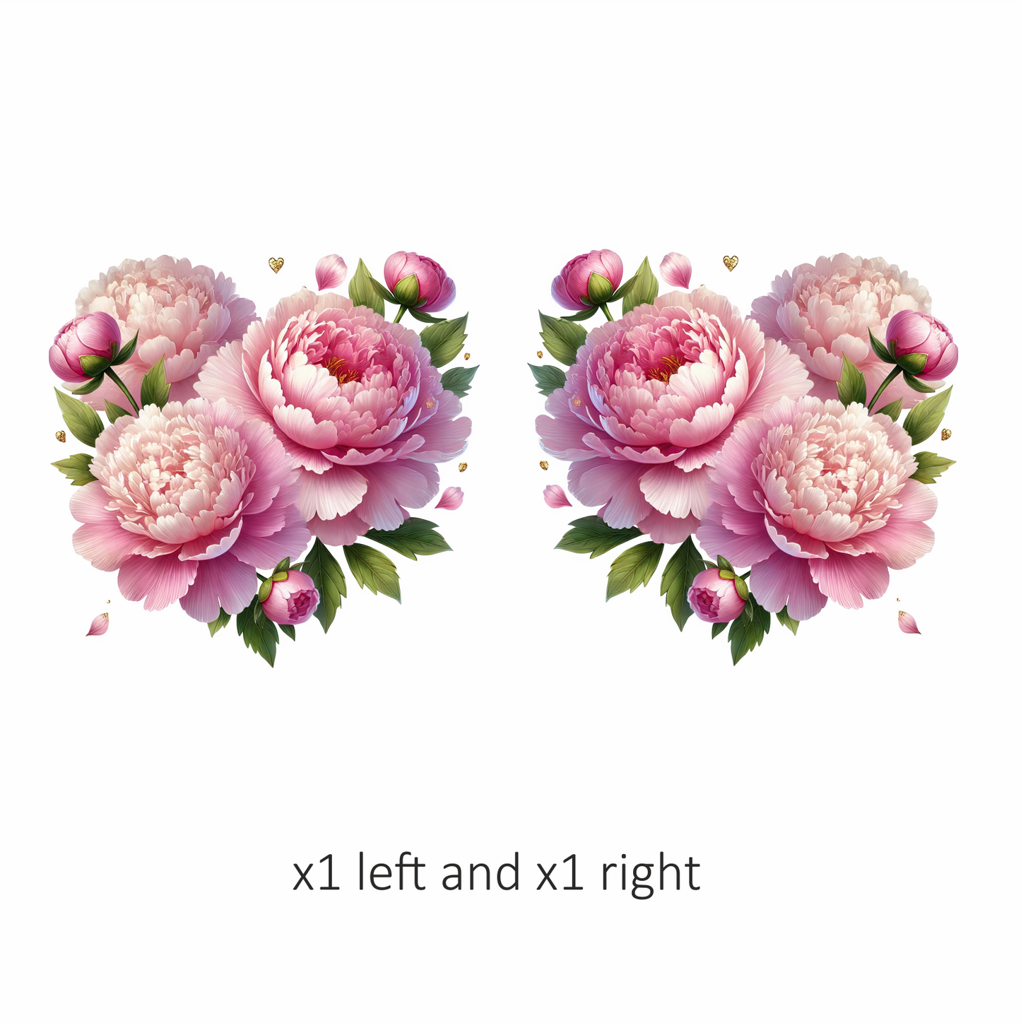 Pink Flowers Green Leaves Vinyl Sticker Decal