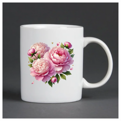 Pink Flowers Green Leaves Vinyl Sticker Decal