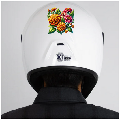 Flowers Orange Pink Green Leaves Vinyl Sticker Decal