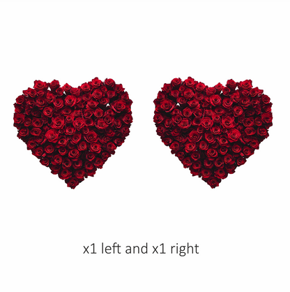 Red Roses Heart Shape Flower Arrangement Vinyl Sticker Decal