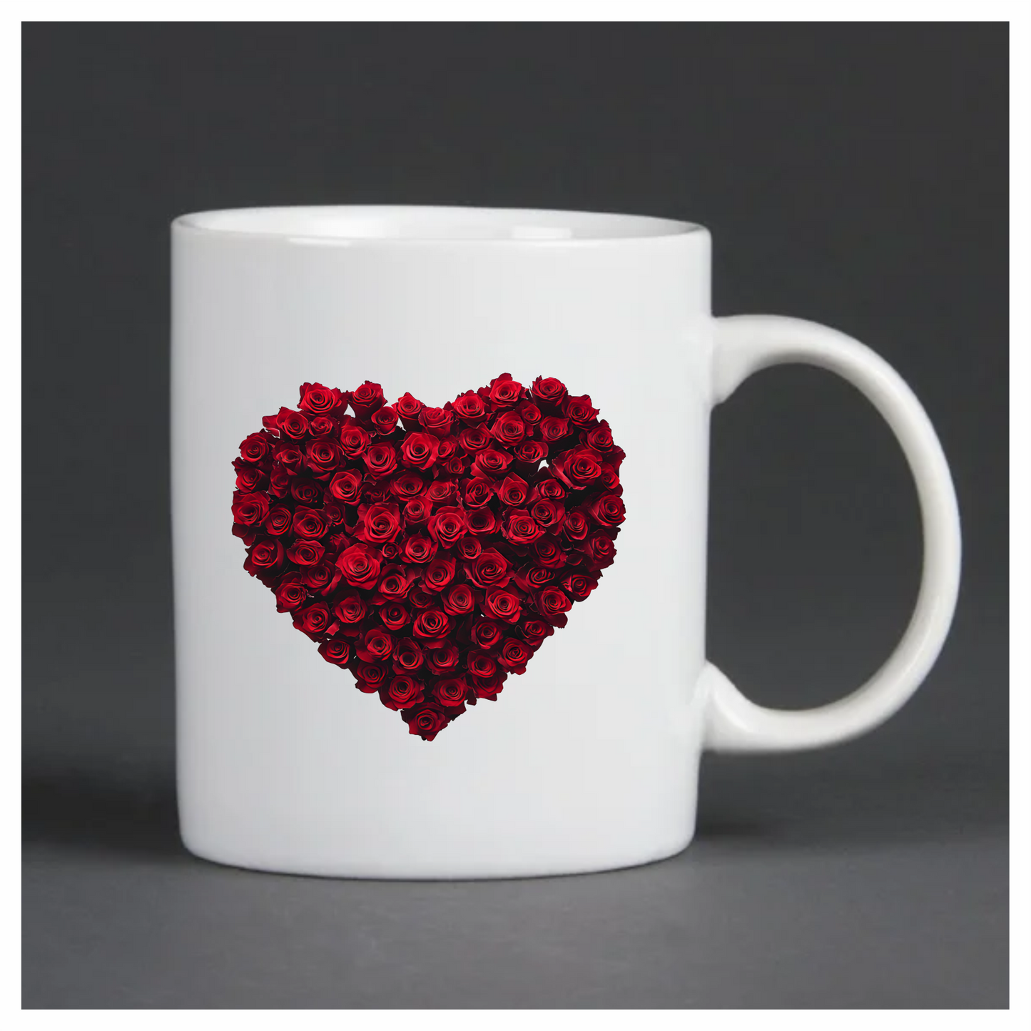 Red Roses Heart Shape Flower Arrangement Vinyl Sticker Decal