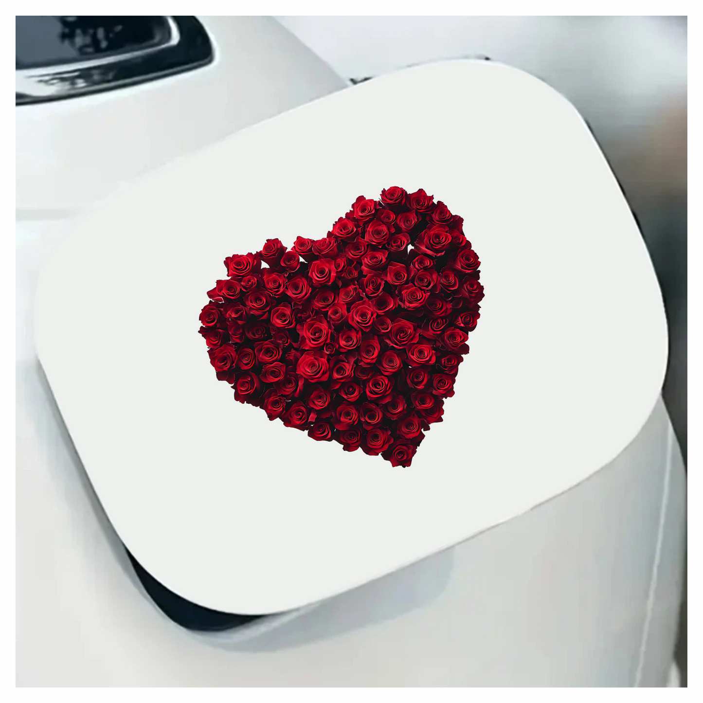 Red Roses Heart Shape Flower Arrangement Vinyl Sticker Decal