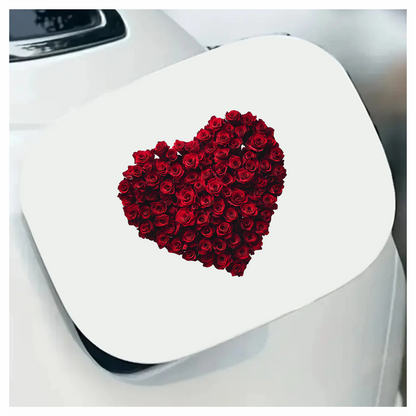 Red Roses Heart Shape Flower Arrangement Vinyl Sticker Decal