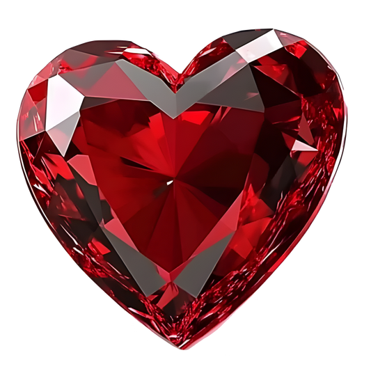 Red Heart Diamond Vinyl Sticker Decal