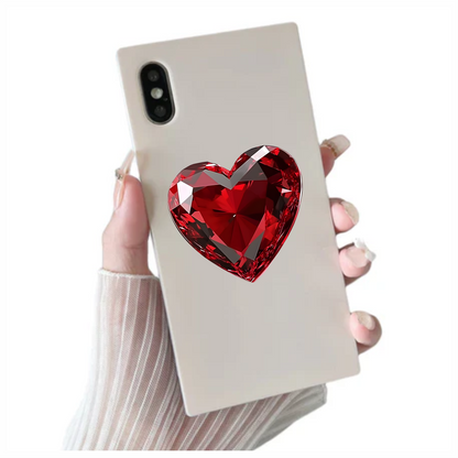 Red Heart Diamond Vinyl Sticker Decal