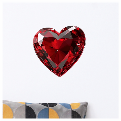 Red Heart Diamond Vinyl Sticker Decal