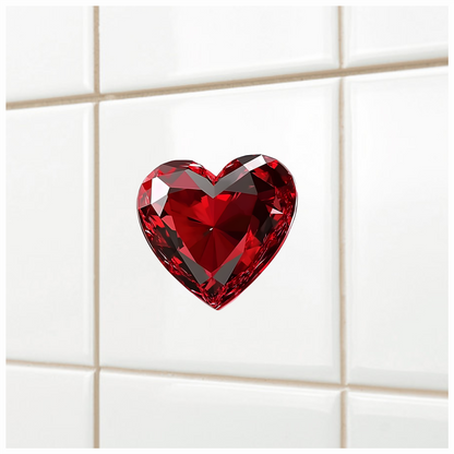 Red Heart Diamond Vinyl Sticker Decal