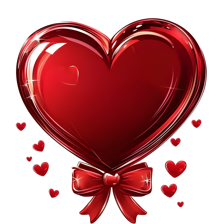Red Heart Bow Love Sticker Vinyl Sticker Decal
