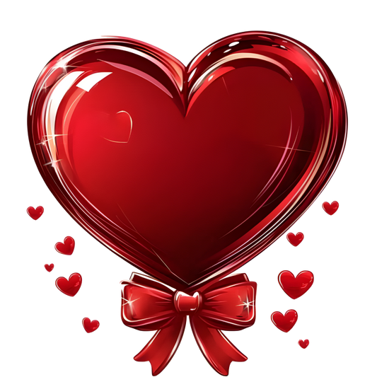 Red Heart Bow Love Sticker Vinyl Sticker Decal