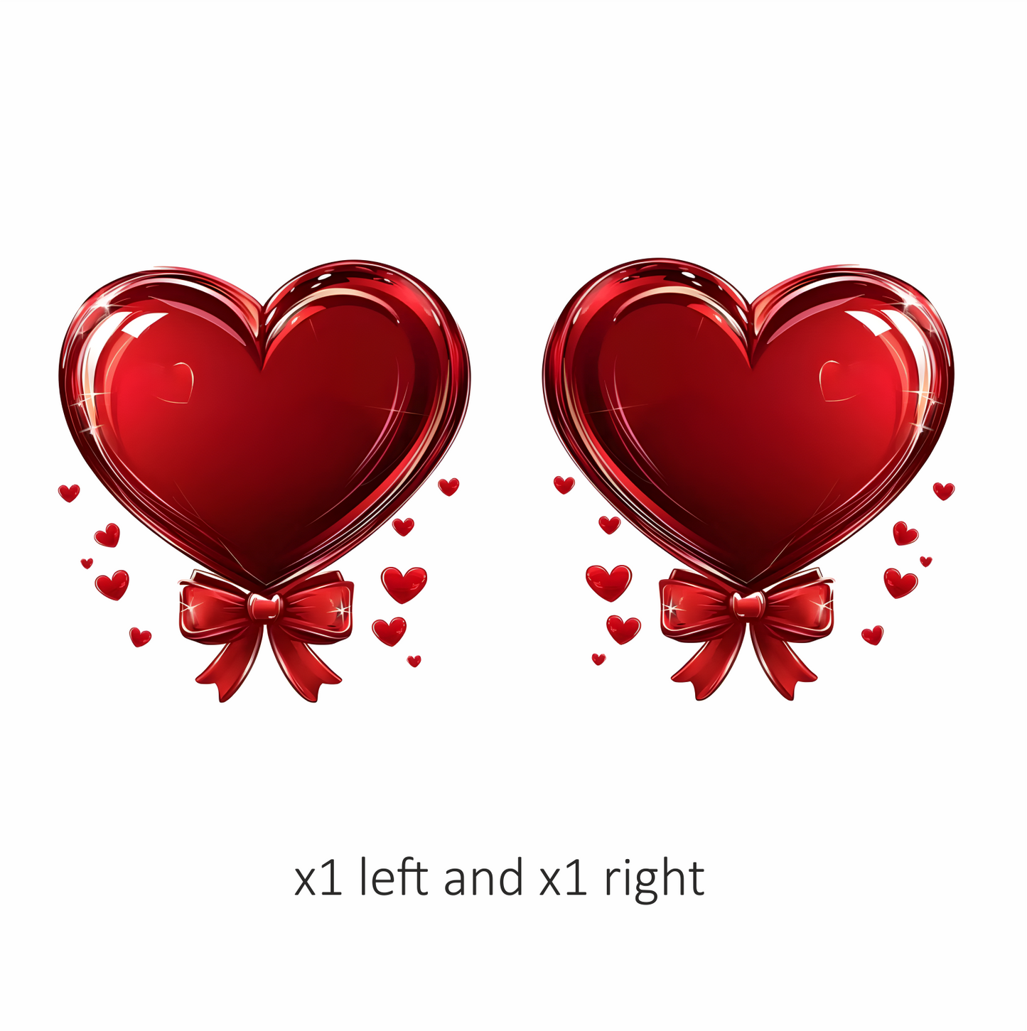 Red Heart Bow Love Sticker Vinyl Sticker Decal