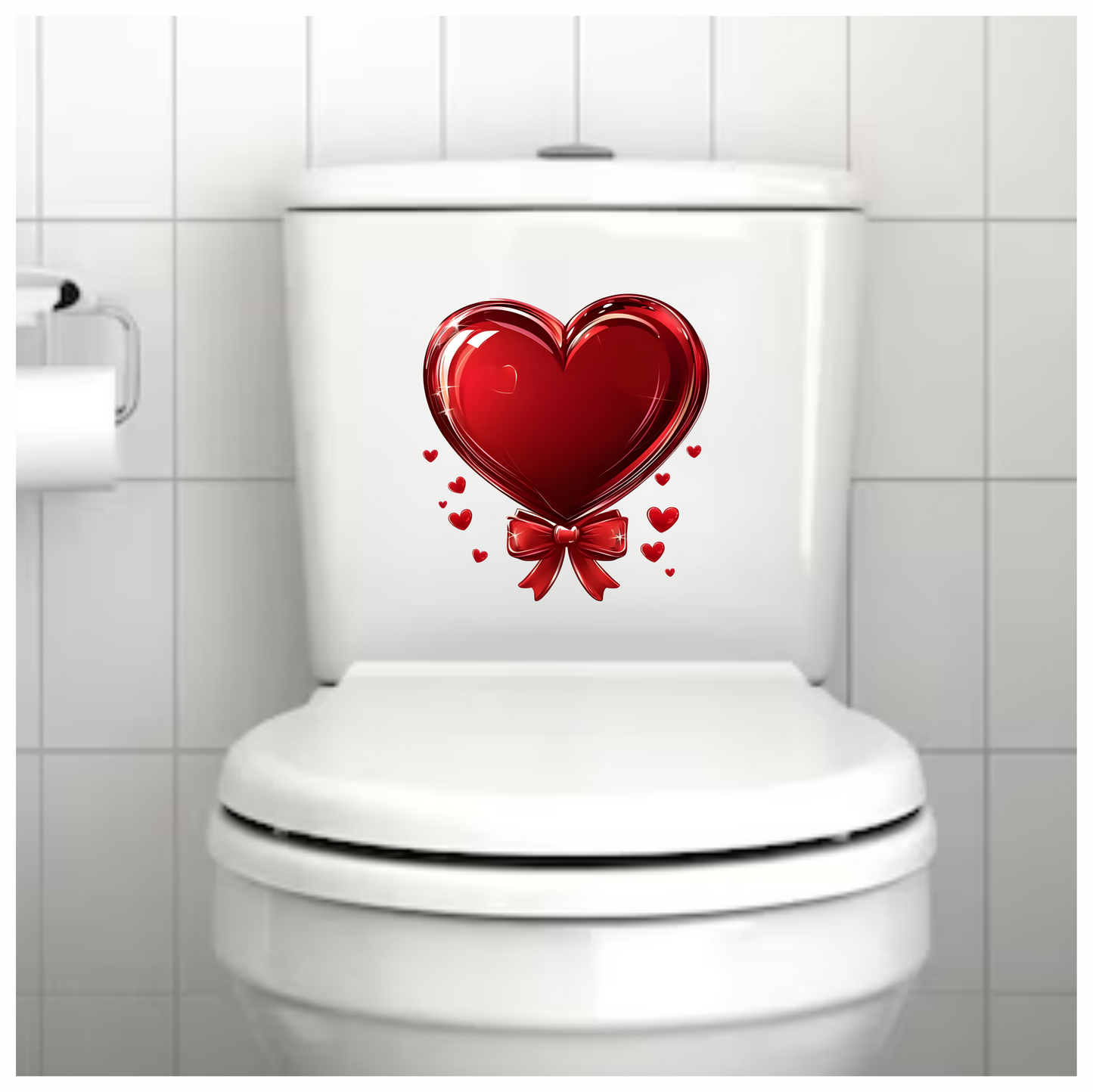 Red Heart Bow Love Sticker Vinyl Sticker Decal
