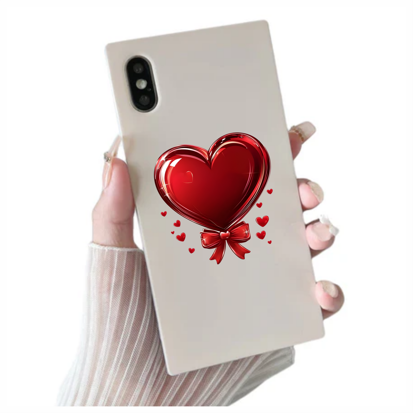 Red Heart Bow Love Sticker Vinyl Sticker Decal