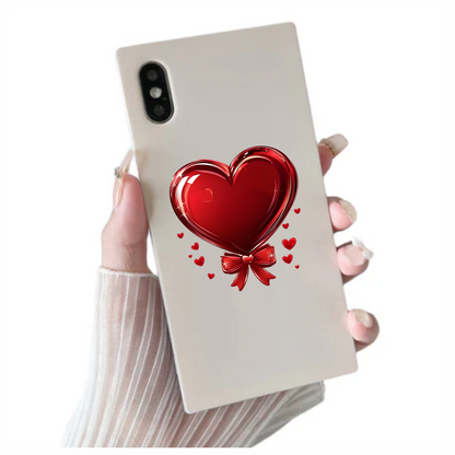 Red Heart Bow Love Sticker Vinyl Sticker Decal