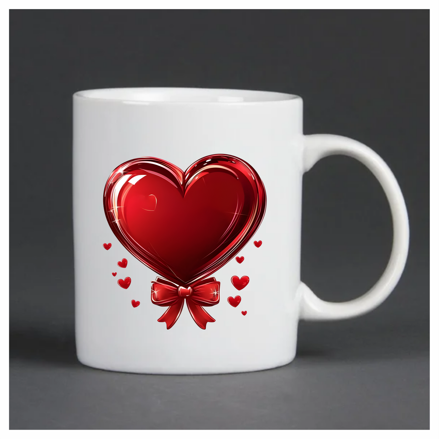 Red Heart Bow Love Sticker Vinyl Sticker Decal