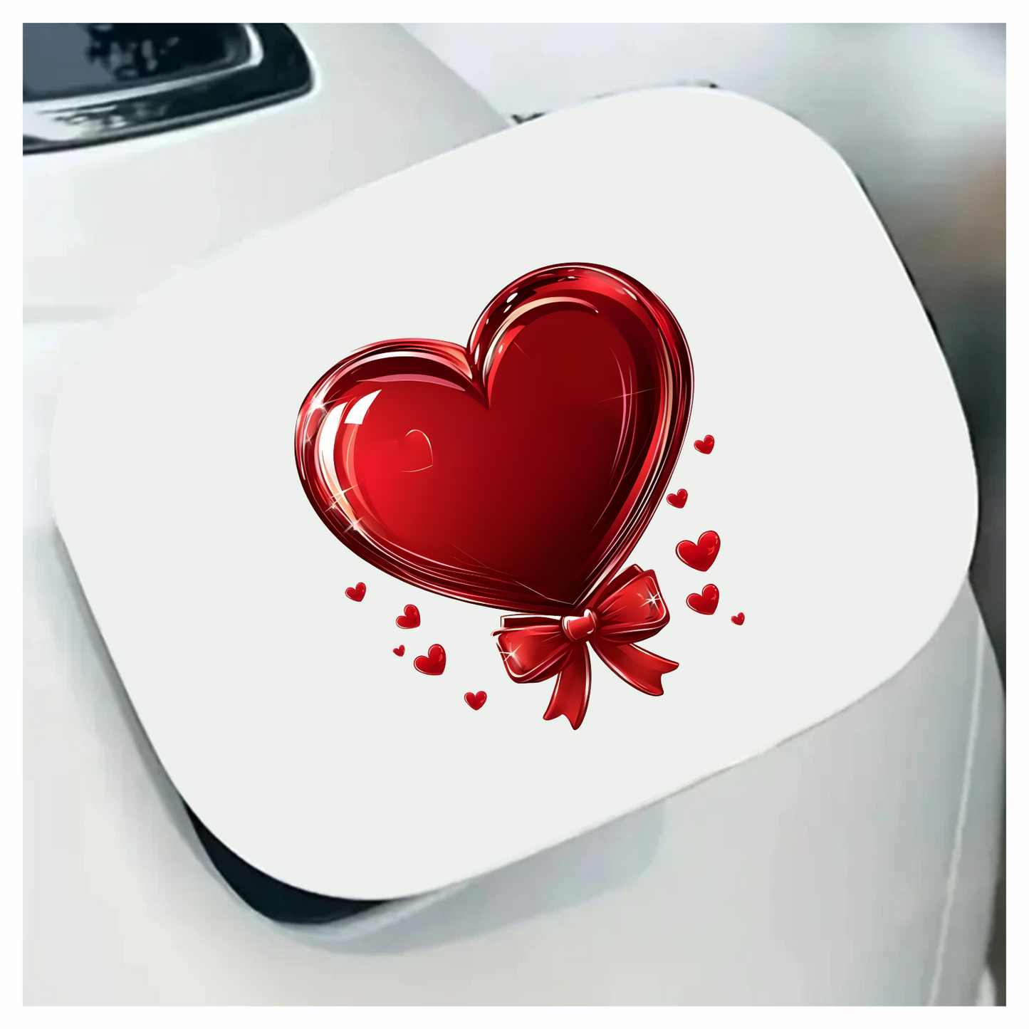 Red Heart Bow Love Sticker Vinyl Sticker Decal