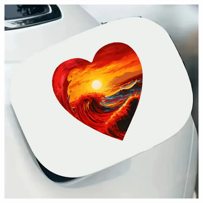 Red Ocean Sun Waves Birds Vinyl Sticker Decal