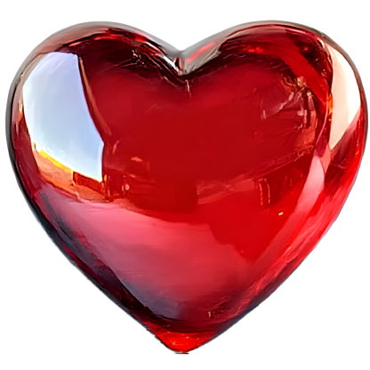 Red Heart Shape Smooth Reflection Vinyl Sticker Decal