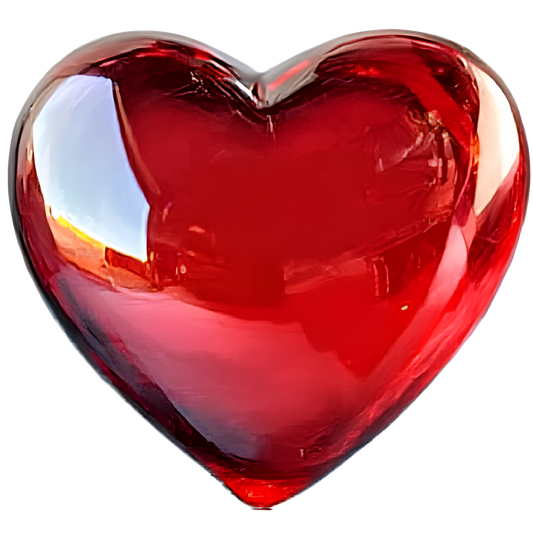 Red Heart Shape Smooth Reflection Vinyl Sticker Decal