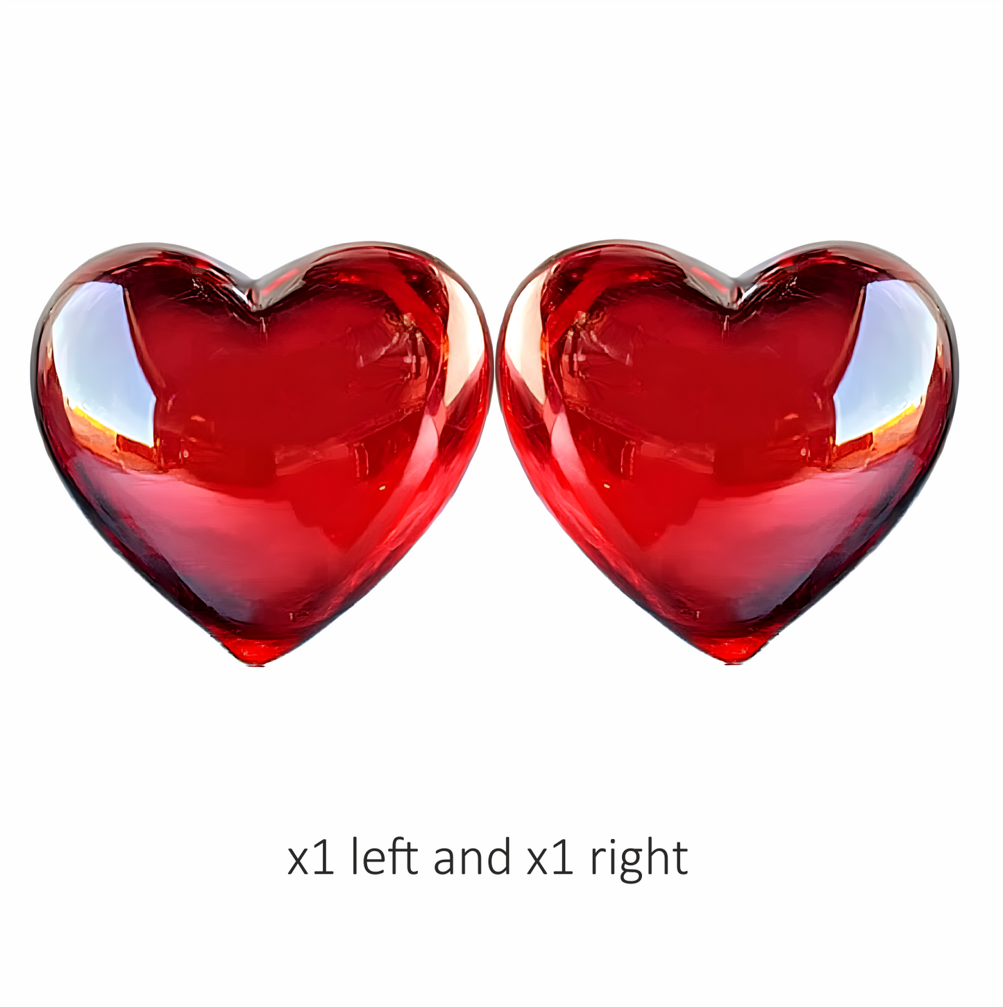 Red Heart Shape Smooth Reflection Vinyl Sticker Decal