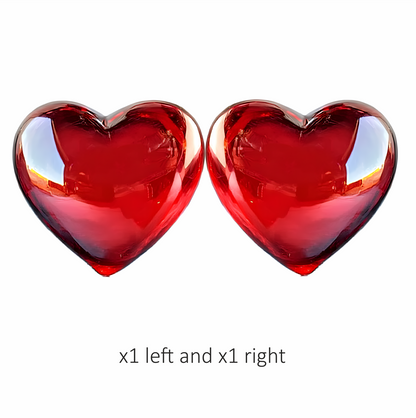 Red Heart Shape Smooth Reflection Vinyl Sticker Decal