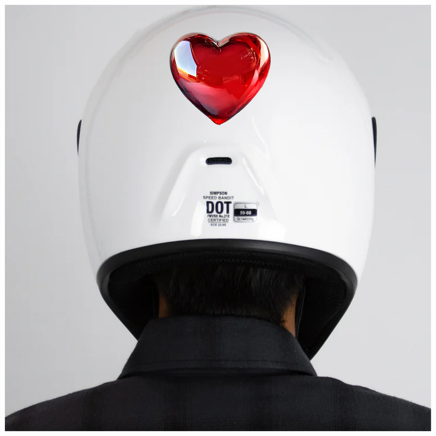 Red Heart Shape Smooth Reflection Vinyl Sticker Decal