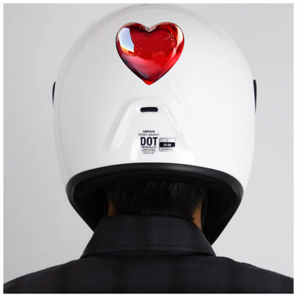 Red Heart Shape Smooth Reflection Vinyl Sticker Decal