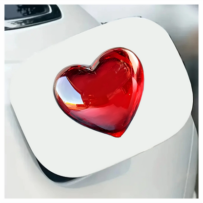 Red Heart Shape Smooth Reflection Vinyl Sticker Decal