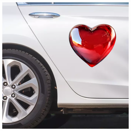Red Heart Shape Smooth Reflection Vinyl Sticker Decal