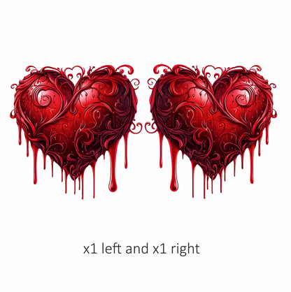 Red Heart Shape Dripping Liquid Vine Vinyl Sticker Decal