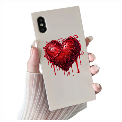 Red Heart Shape Dripping Liquid Vine Vinyl Sticker Decal